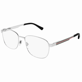 Gucci Men's Eyeglasses - Silver Metal Full Rim Square Frame Demo Lens | GG12250 001