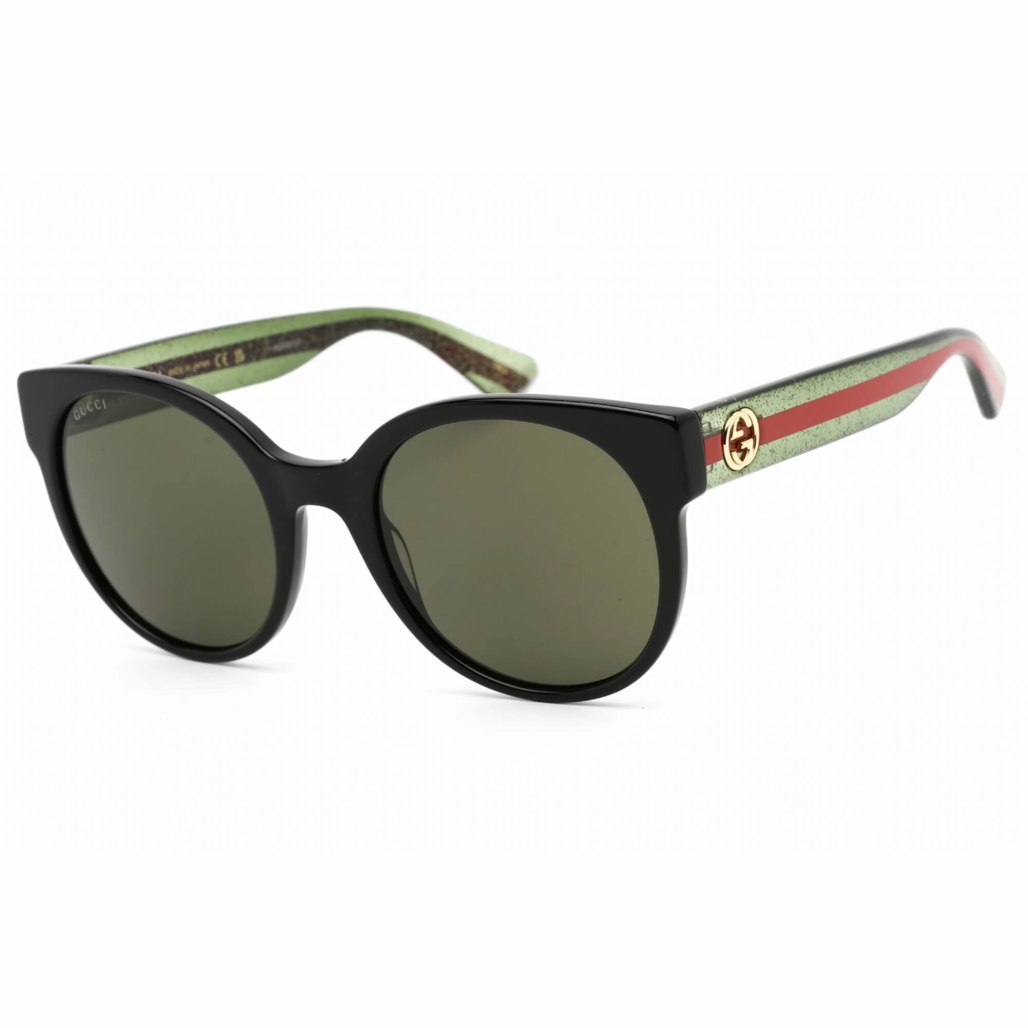 Gucci Men's Sunglasses - Black Acetate Round Full Rim Frame Green Lens | GG0035SN 002