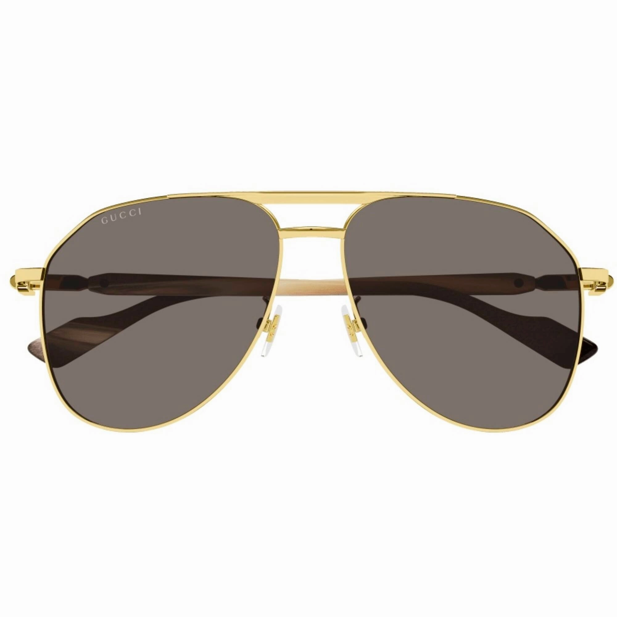 Gucci Men's Sunglasses - Gold Full Rim Metal Frame Brown Lens | GG1220S 002