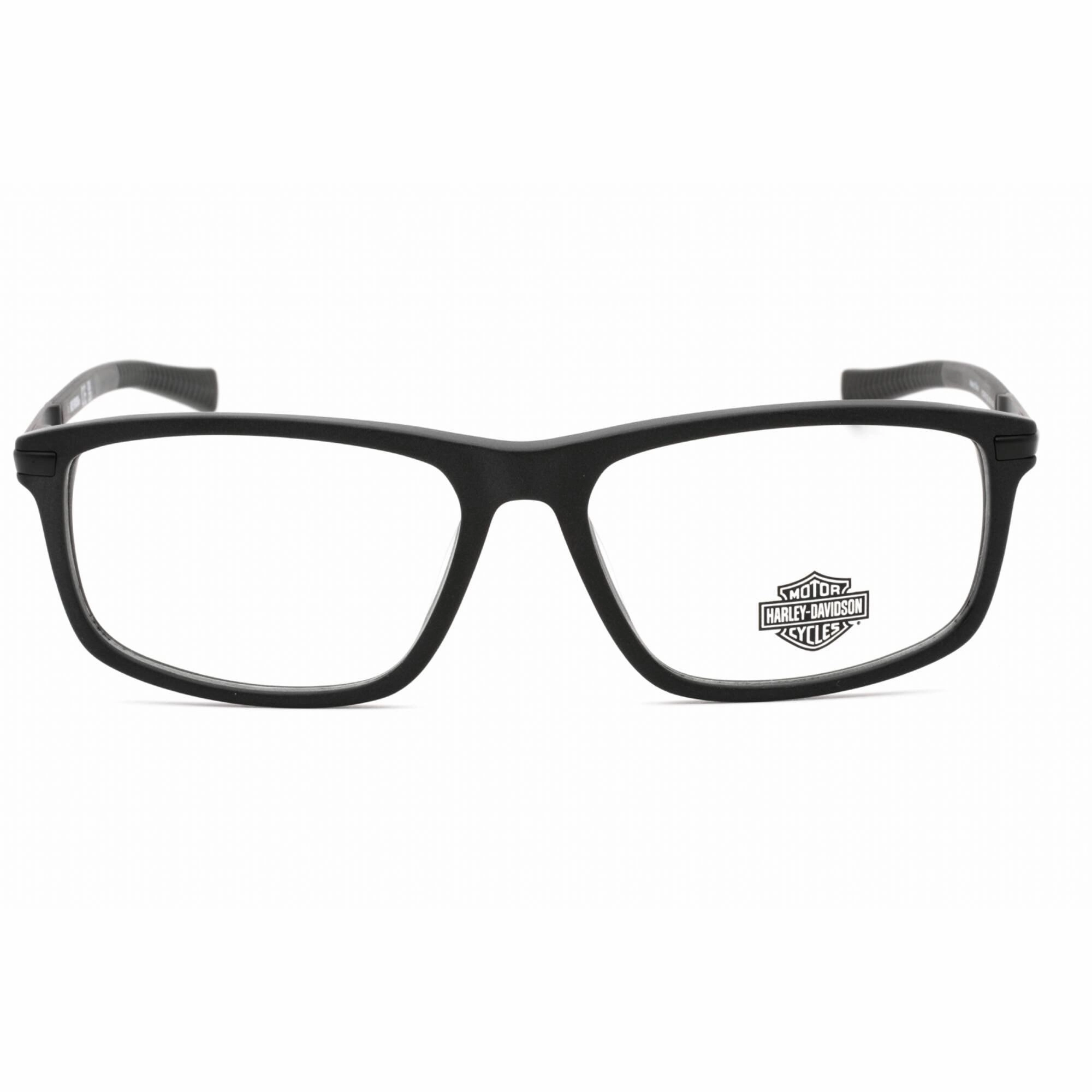 Harley Davidson Men's Eyeglasses - Matte Black Rectangular Plastic Frame | HD0980 002