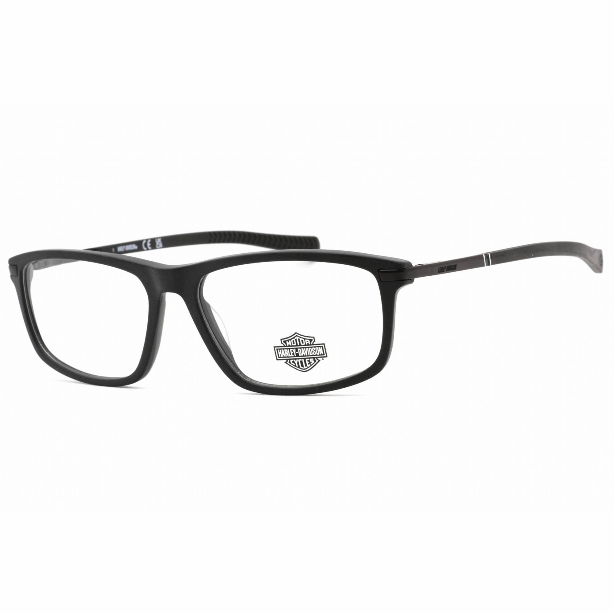 Harley Davidson Men's Eyeglasses - Matte Black Rectangular Plastic Frame | HD0980 002