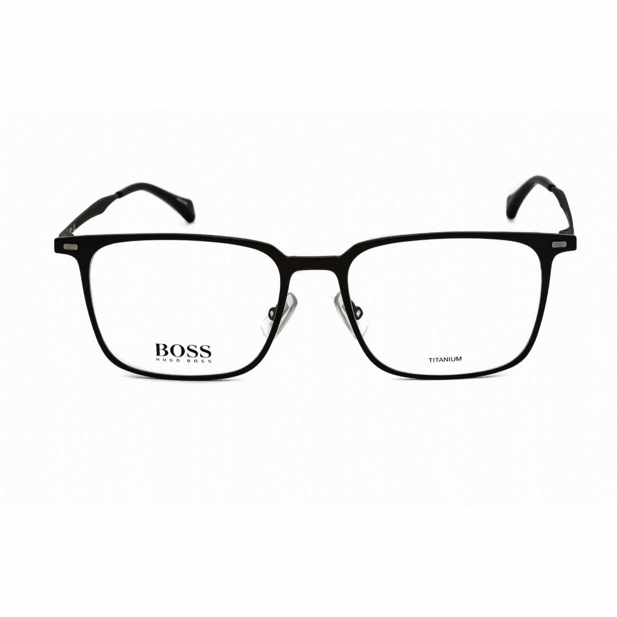 Hugo Boss Men's Eyeglasses - Full Rim Matte Black Metal Rectangular Frame | 1096 003