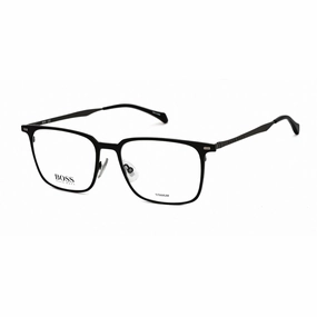 Hugo Boss Men's Eyeglasses - Full Rim Matte Black Metal Rectangular Frame | 1096 003