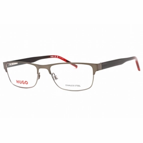 Hugo Men's Eyeglasses - Dark Ruthenium Grey Metal Rectangular Frame | HG 1263 0PTA 00