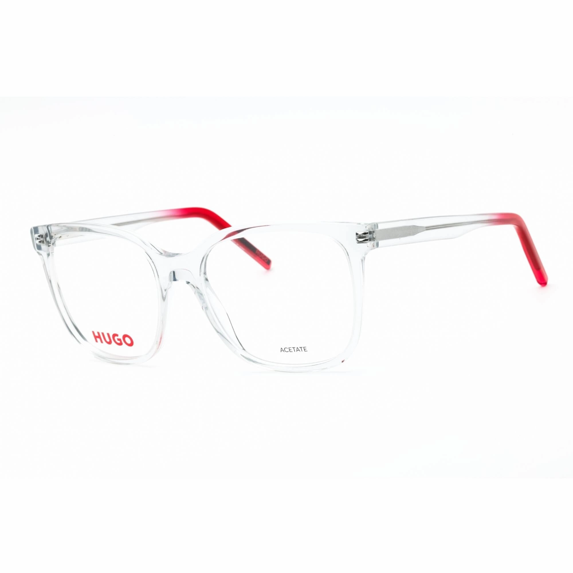 Hugo Men's Eyeglasses - Grey Red Plastic Square Shape Full Rim Frame | HG 1266 0268 00