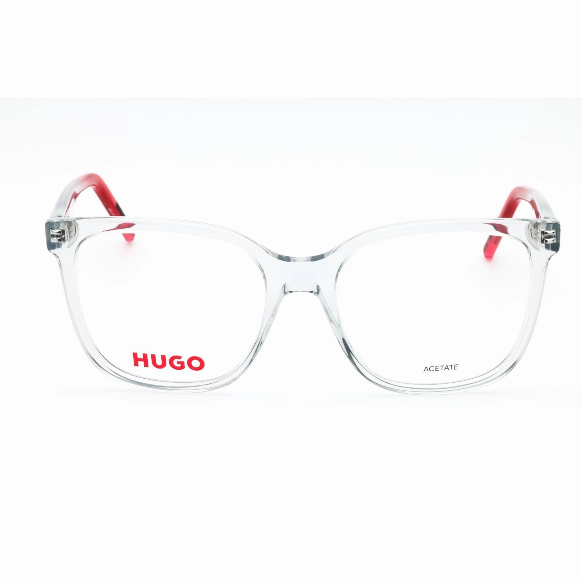 Hugo Men's Eyeglasses - Grey Red Plastic Square Shape Full Rim Frame | HG 1266 0268 00