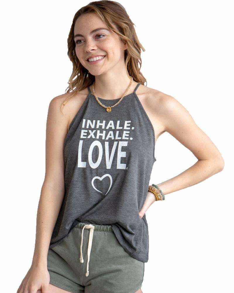 Inhale Exhale Love Halter Tank