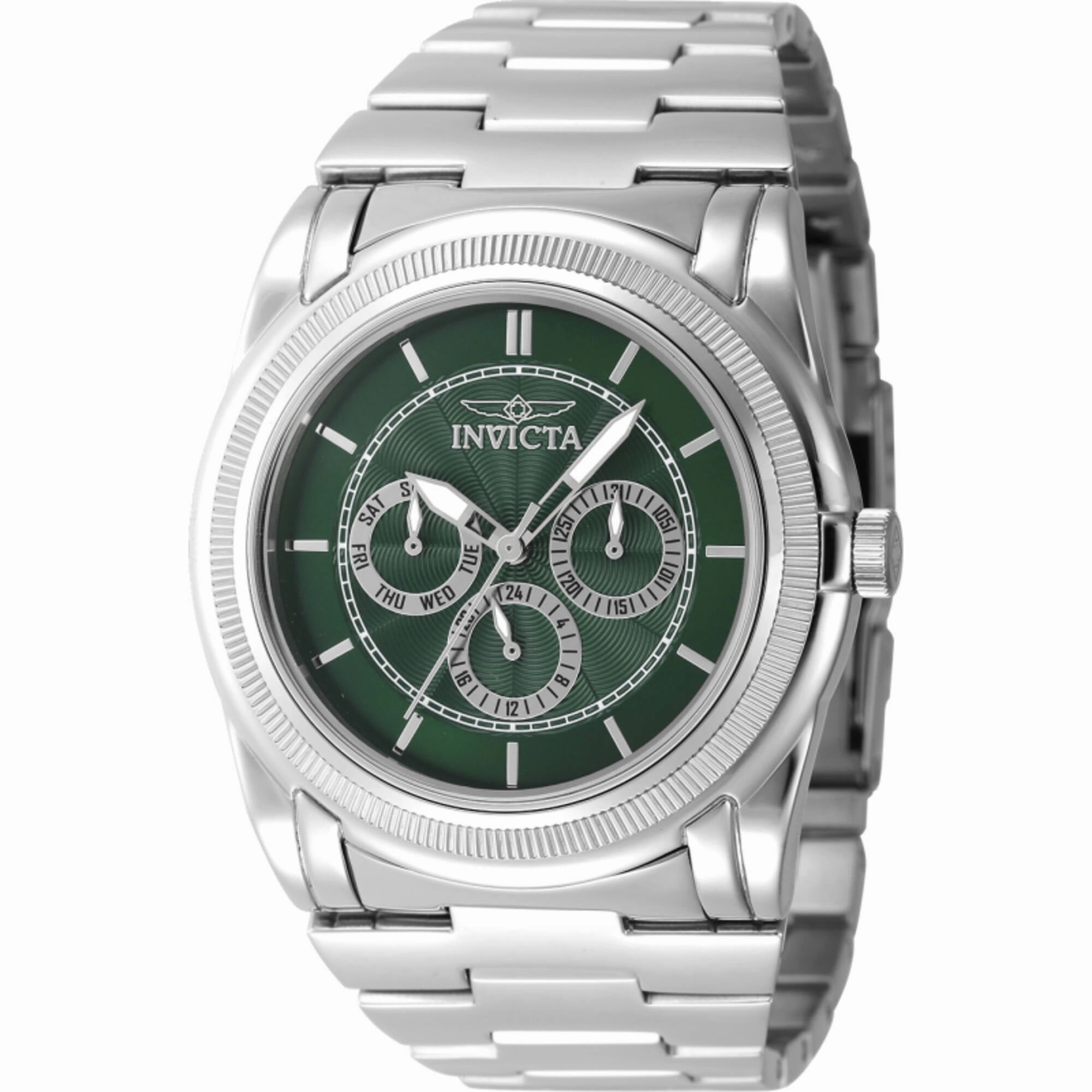 Invicta Men's Watch - Slim Green Dial Silver Stainless Steel Bracelet Quartz | 46259