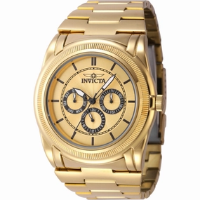 Invicta Men's Watch - Slim Quartz Gold Tone Dial Yellow Gold Steel Bracelet | 46261