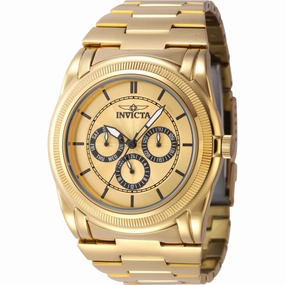 Invicta Men's Watch - Slim Quartz Gold Tone Dial Yellow Gold Steel Bracelet | 46261