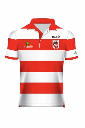 ISC St George Illawarra Dragons Striped Polo Mens <br> 7SG5POL1A