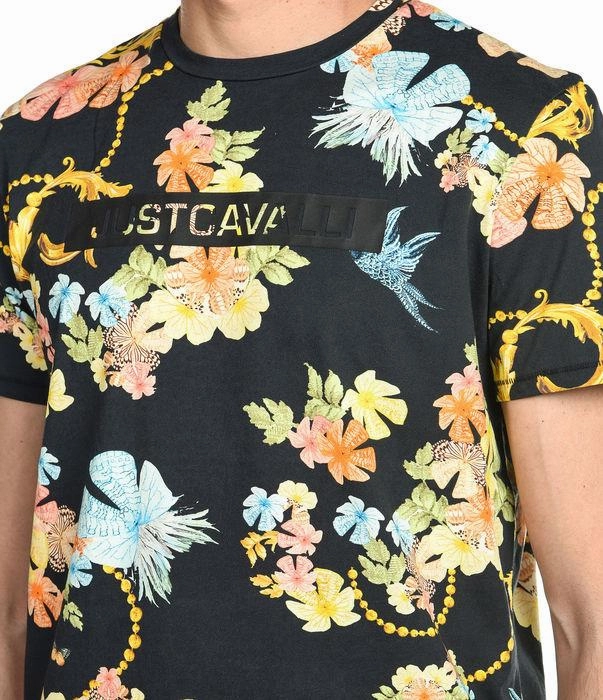 Just Cavalli Floral Print Crewneck T-Shirt