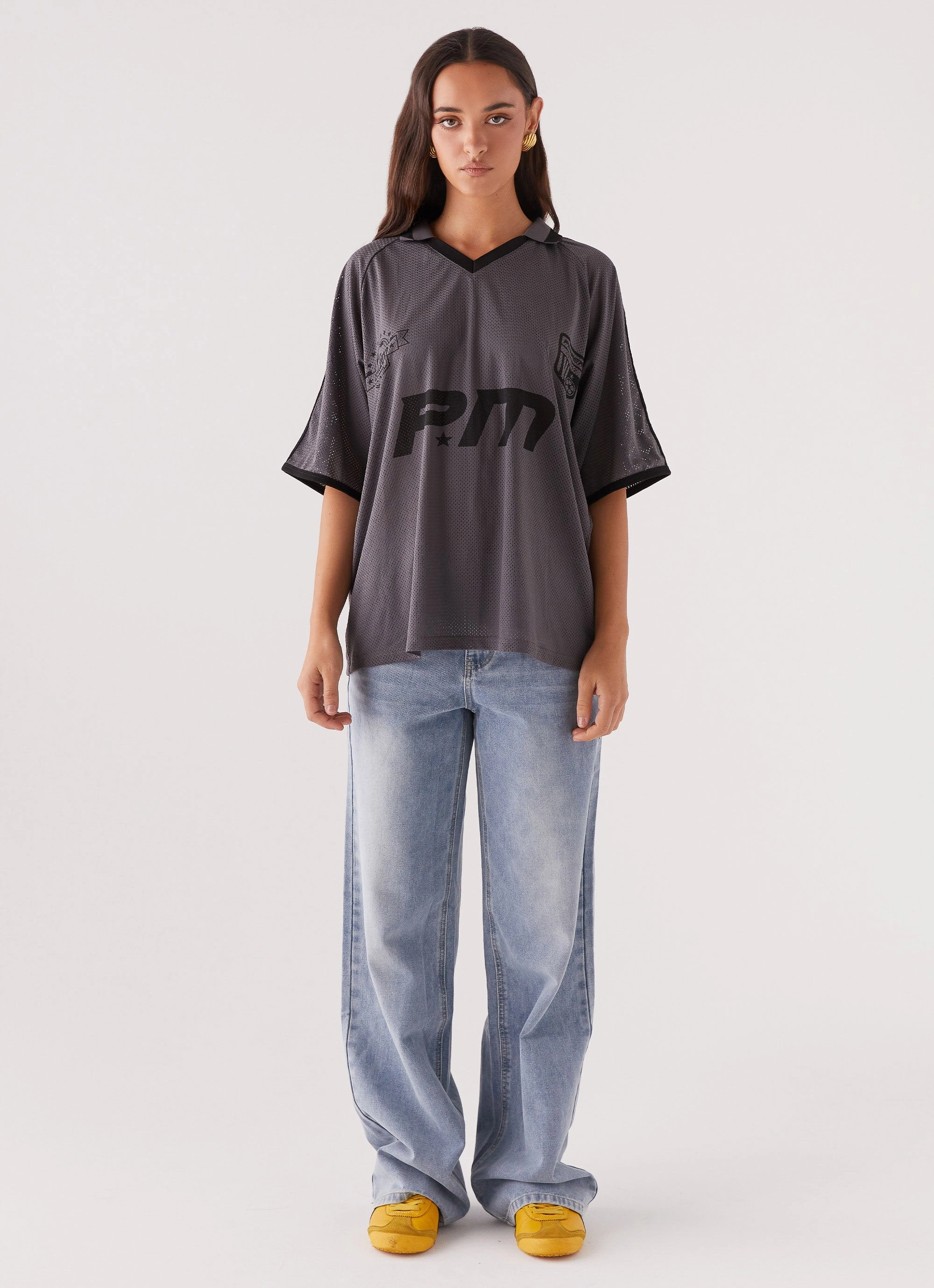 Let's Go Jersey Top - Grey