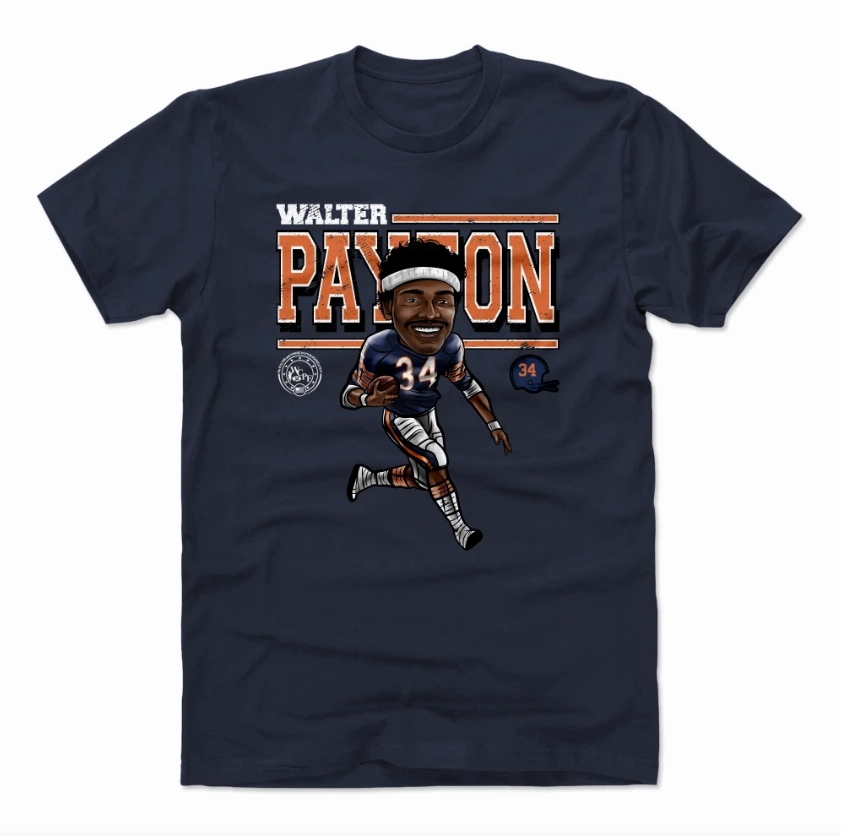 Men's 500 Level Walter Payton Chicago Bears Navy Cartoon Tee