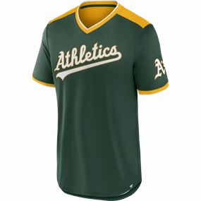 Men's A's Fundamentals Poly Walk Off Short Sleeve