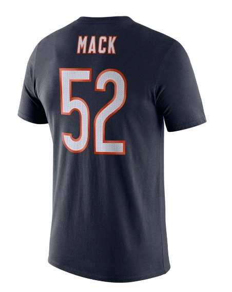Men's Chicago Bears Khalil Mack 100th Anniversary Nike Navy Player Pride Name & Number Performance T-Shirt