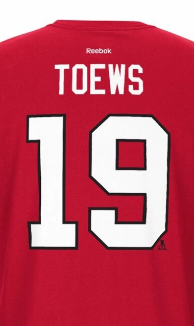 Men's Chicago Blackhawks Jonathan Toews Reebok T-Shirt- "C" Patch