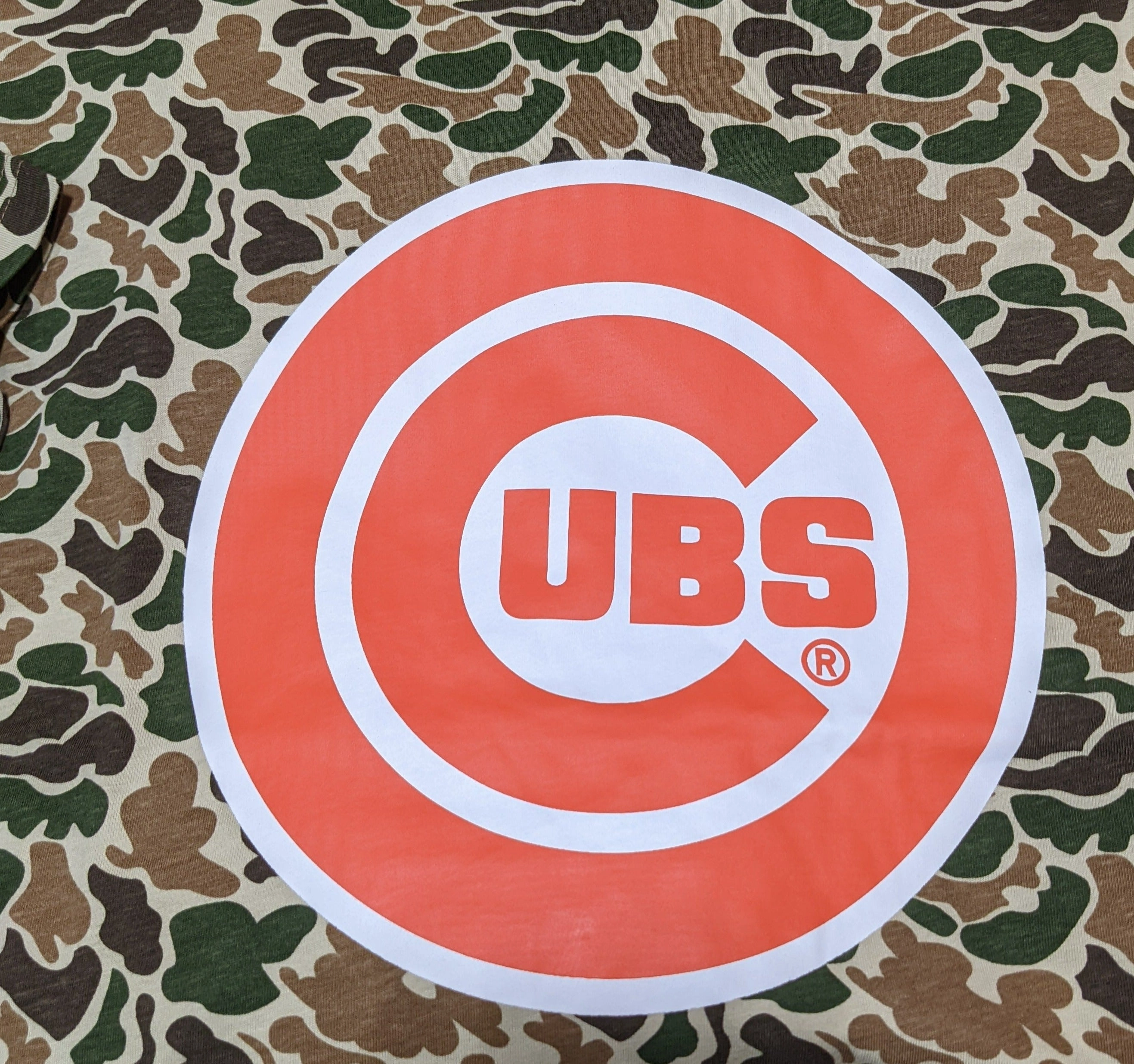 Men's Chicago Cubs 2016 World Series Duck Camo/Orange New Era Tee