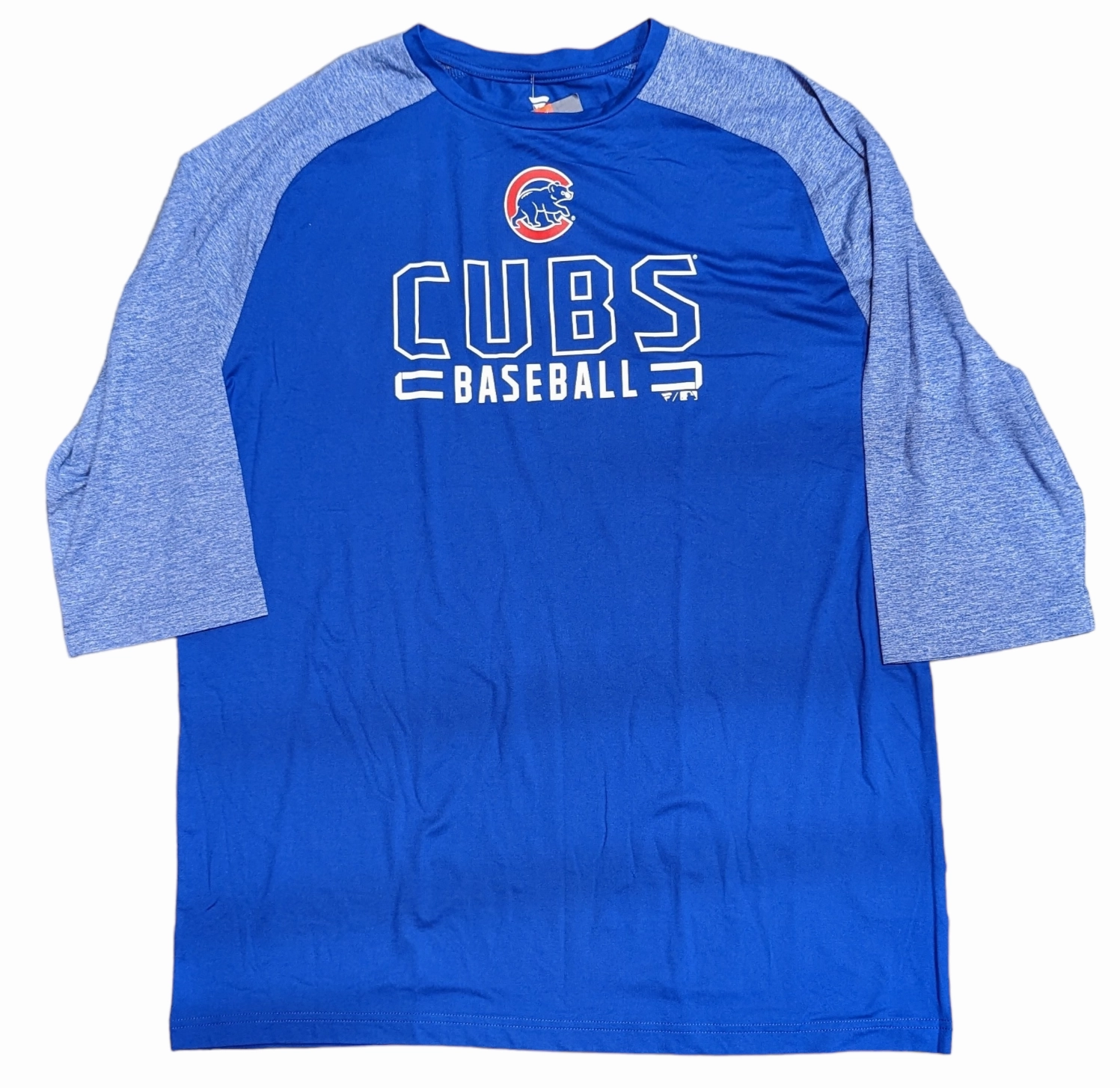 Men's Chicago Cubs Fanatics Outline Engage Performance Royal 3/4 Sleeve T-Shirt