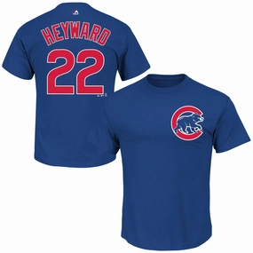 Men's Chicago Cubs Jason Heyward Official Name & Number T-Shirt