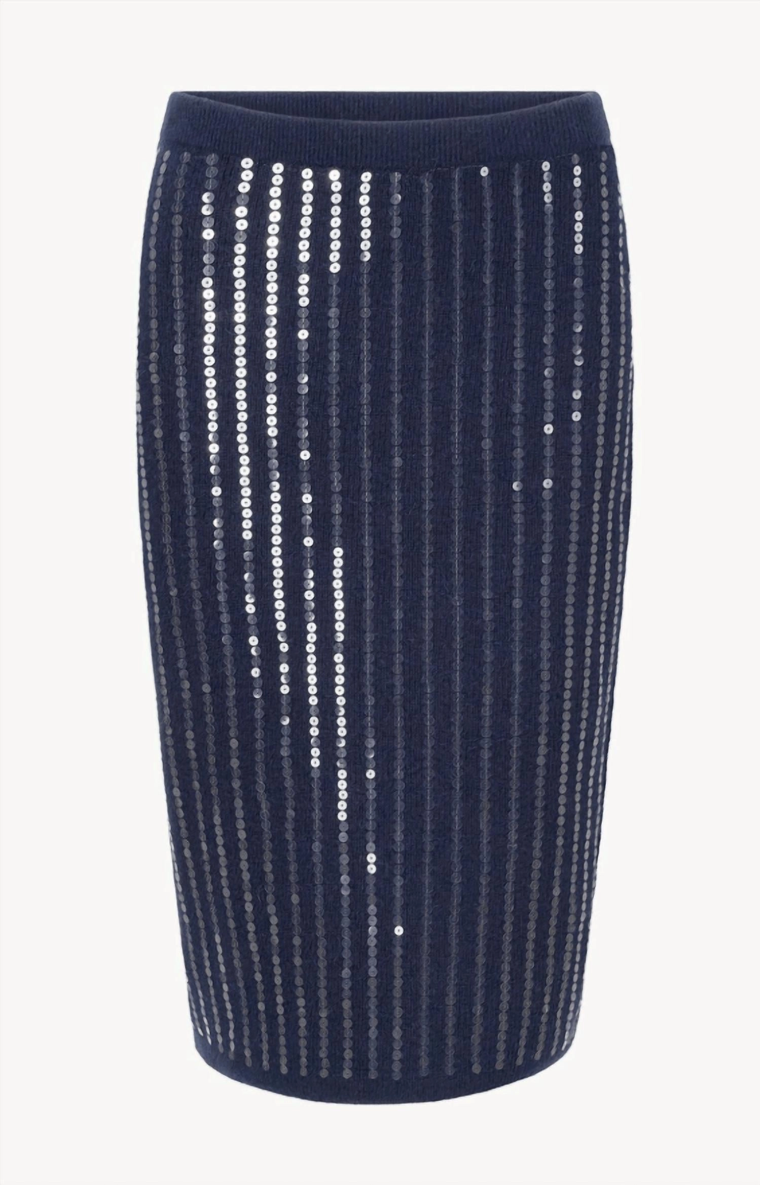 Mimi Sequin Line Skirt In Navy