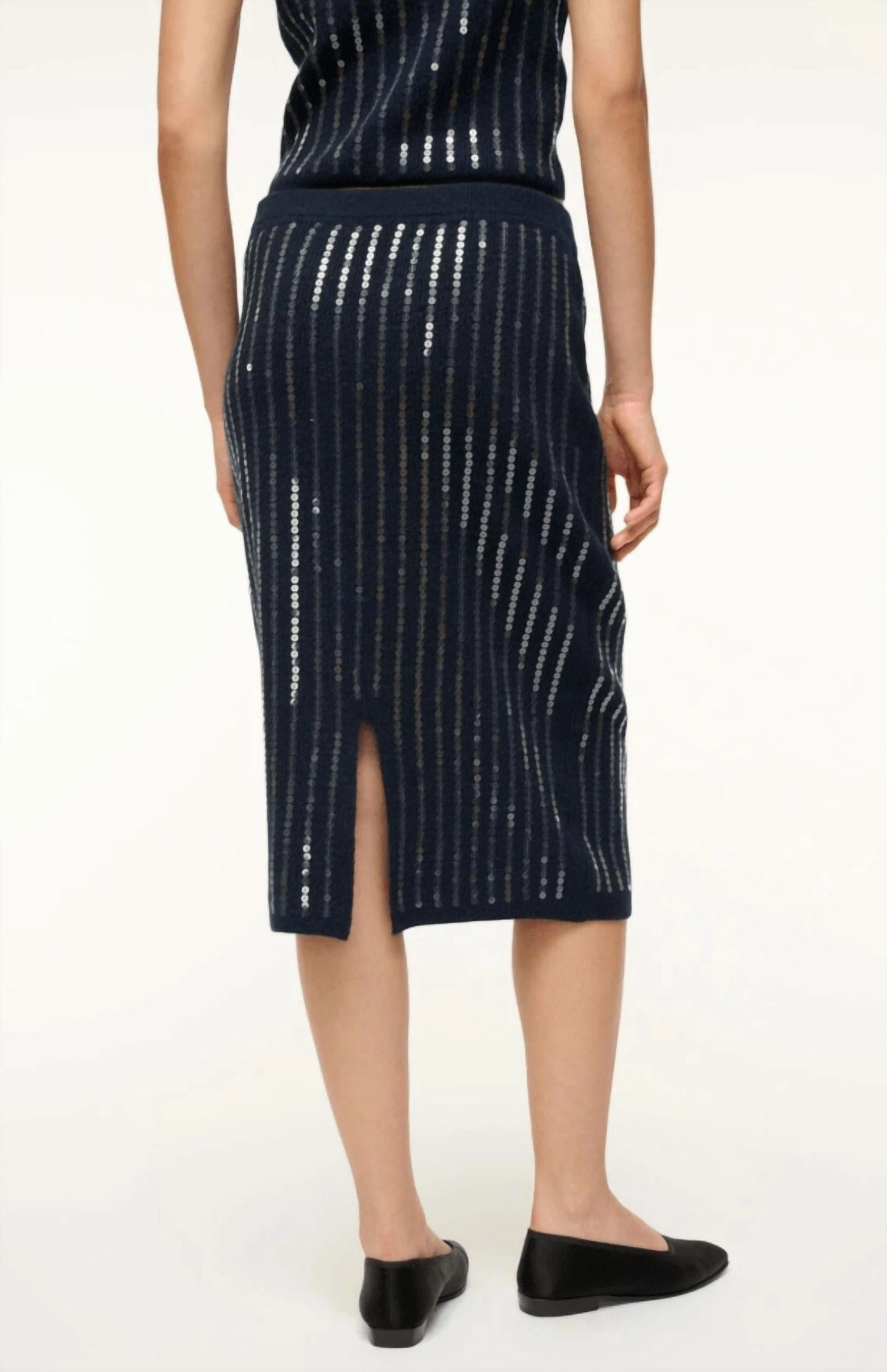 Mimi Sequin Line Skirt In Navy