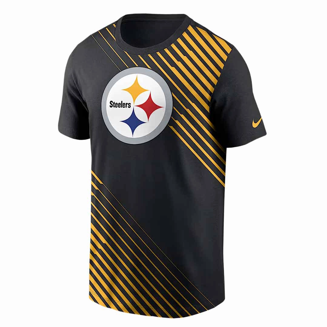 NFL - Men's Pittsburgh Steelers Striped Logo Short Sleeve T-Shirt (NKGW 00A 7L 079)