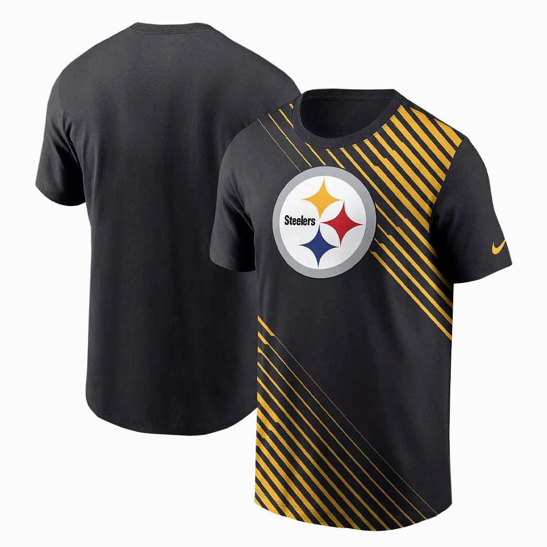 NFL - Men's Pittsburgh Steelers Striped Logo Short Sleeve T-Shirt (NKGW 00A 7L 079)