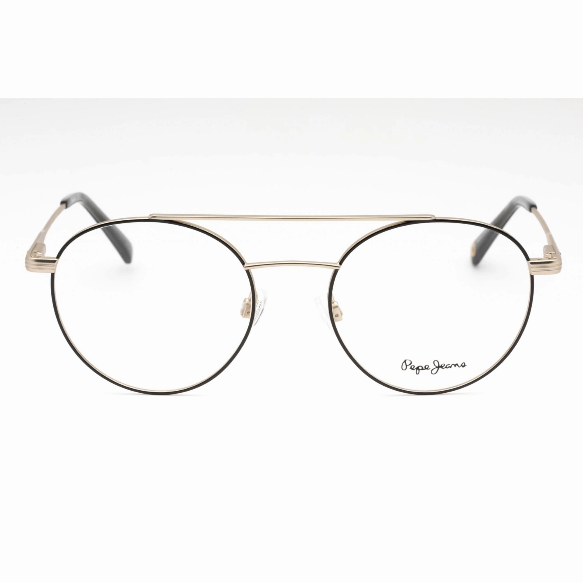 Pepe Jeans Men's Eyeglasses - Matte Light Gold/Black Metal Round Frame | PJ1412 407
