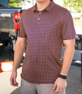 Performance Polo In Louisiana Purple And Yellow