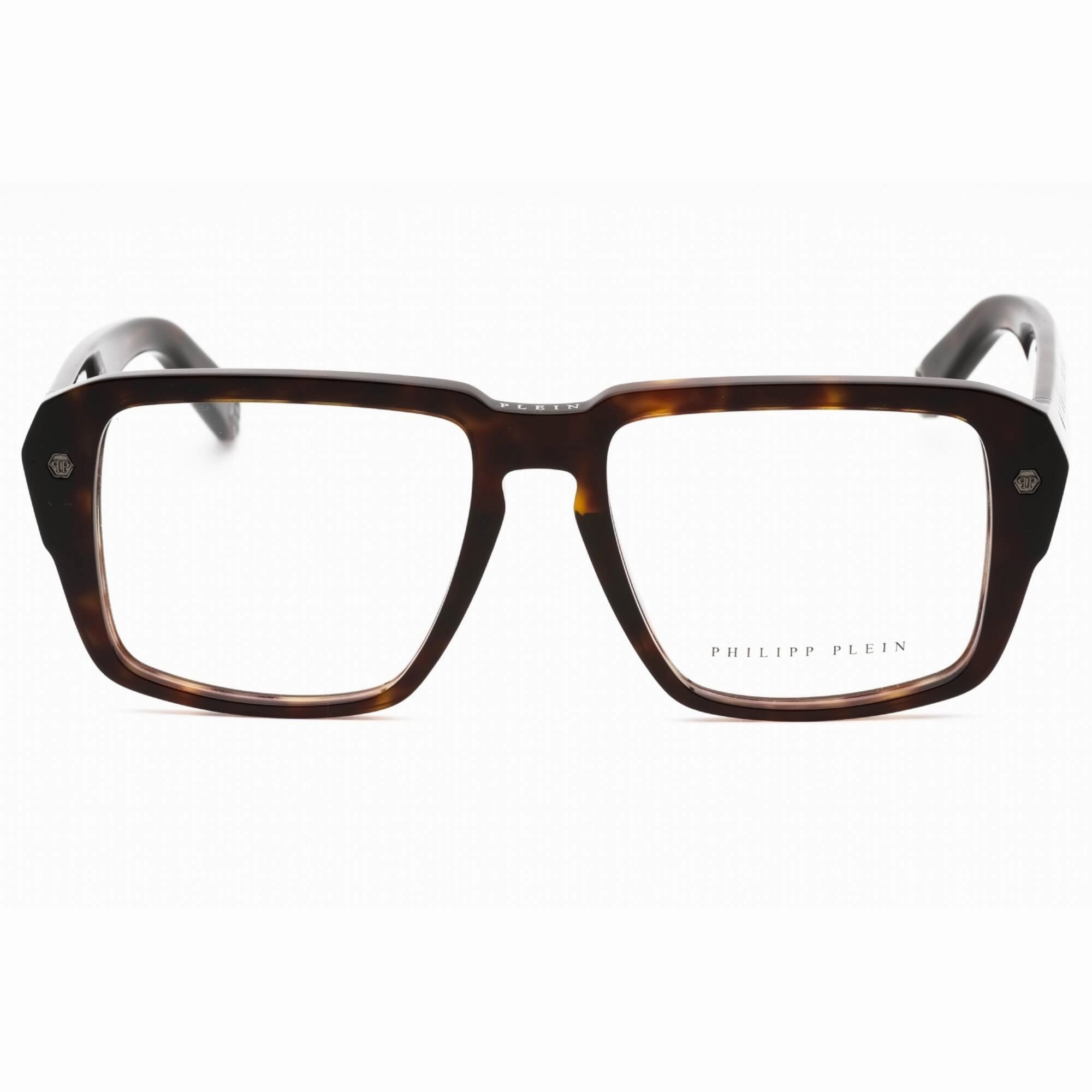 Philipp Plein Men's Eyeglasses - Shiny Havana Plastic Square Shape Frame | VPP081 0722