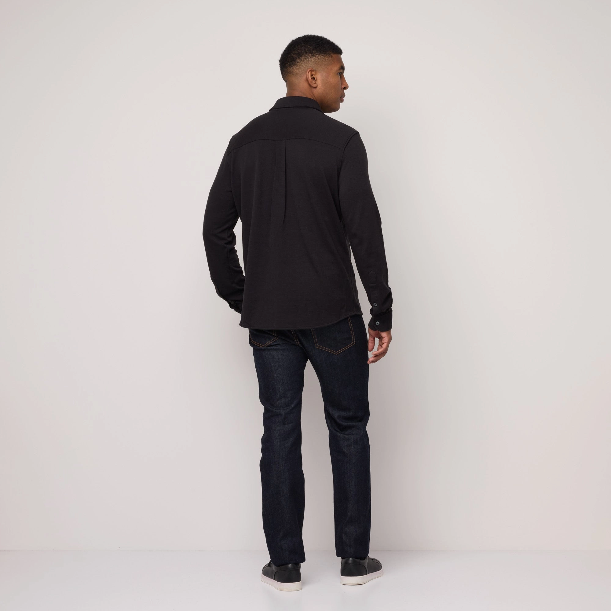 Pique Knit Button-Down Shirt