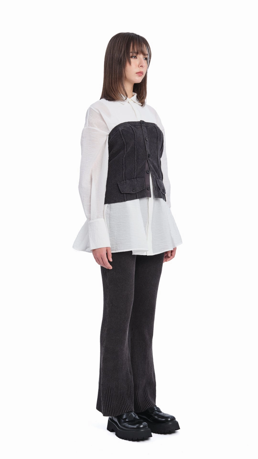 Pleated Flare Shirt