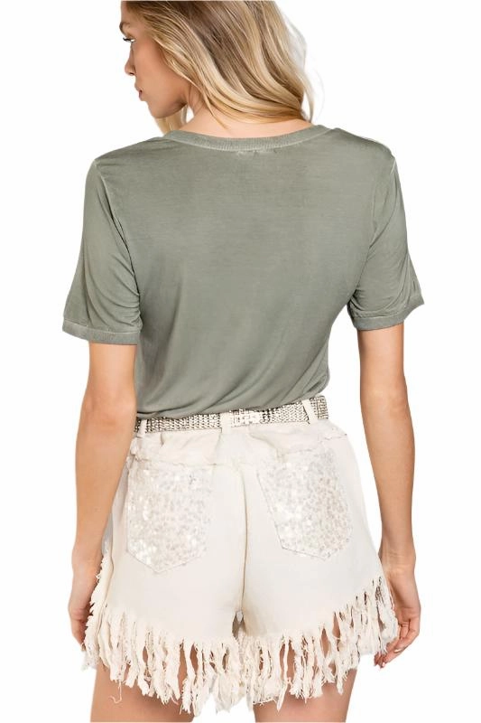 POL Girly Meets Basic Short Sleeve Top