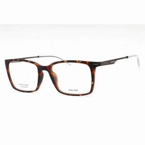 Police Men's Eyeglasses - Dark Tortoise Plastic Rectangular Full Rim | VPLL62 0978