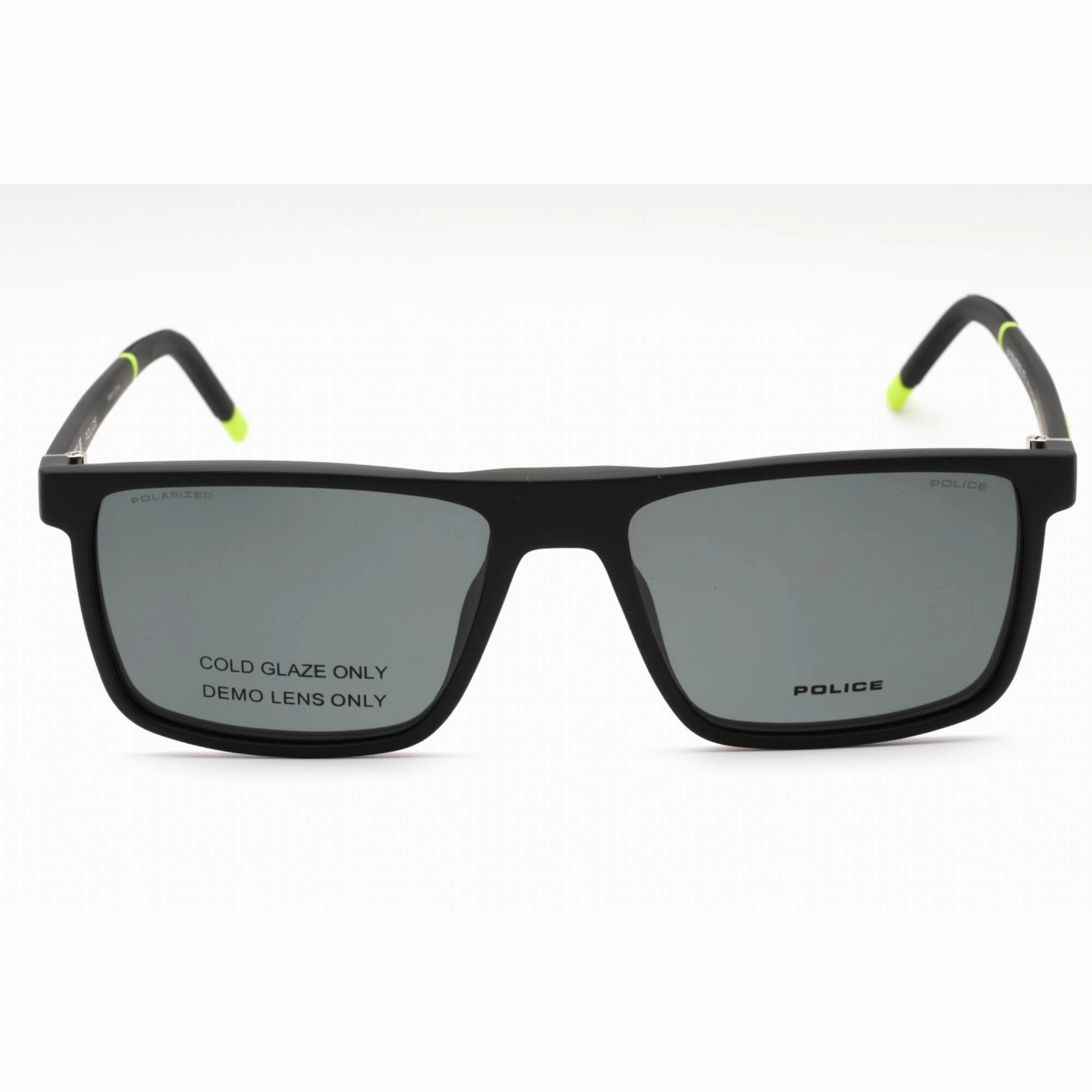 Police Men's Eyeglasses - Matte Black Plastic Rectangular Full Rim Frame | UPLL74 WT5P