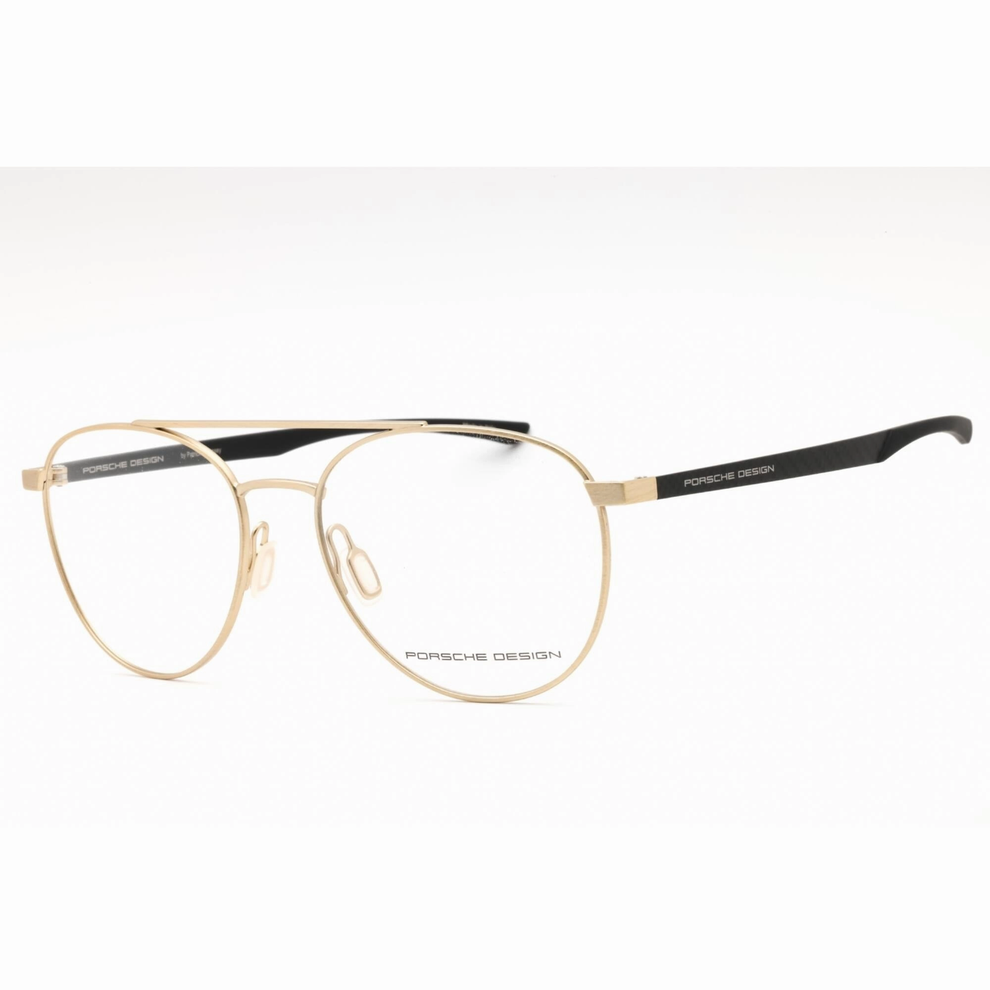 Porsche Men's Eyeglasses - Gold/Black Metal Aviator Shape Full Rim Frame | P8754 B