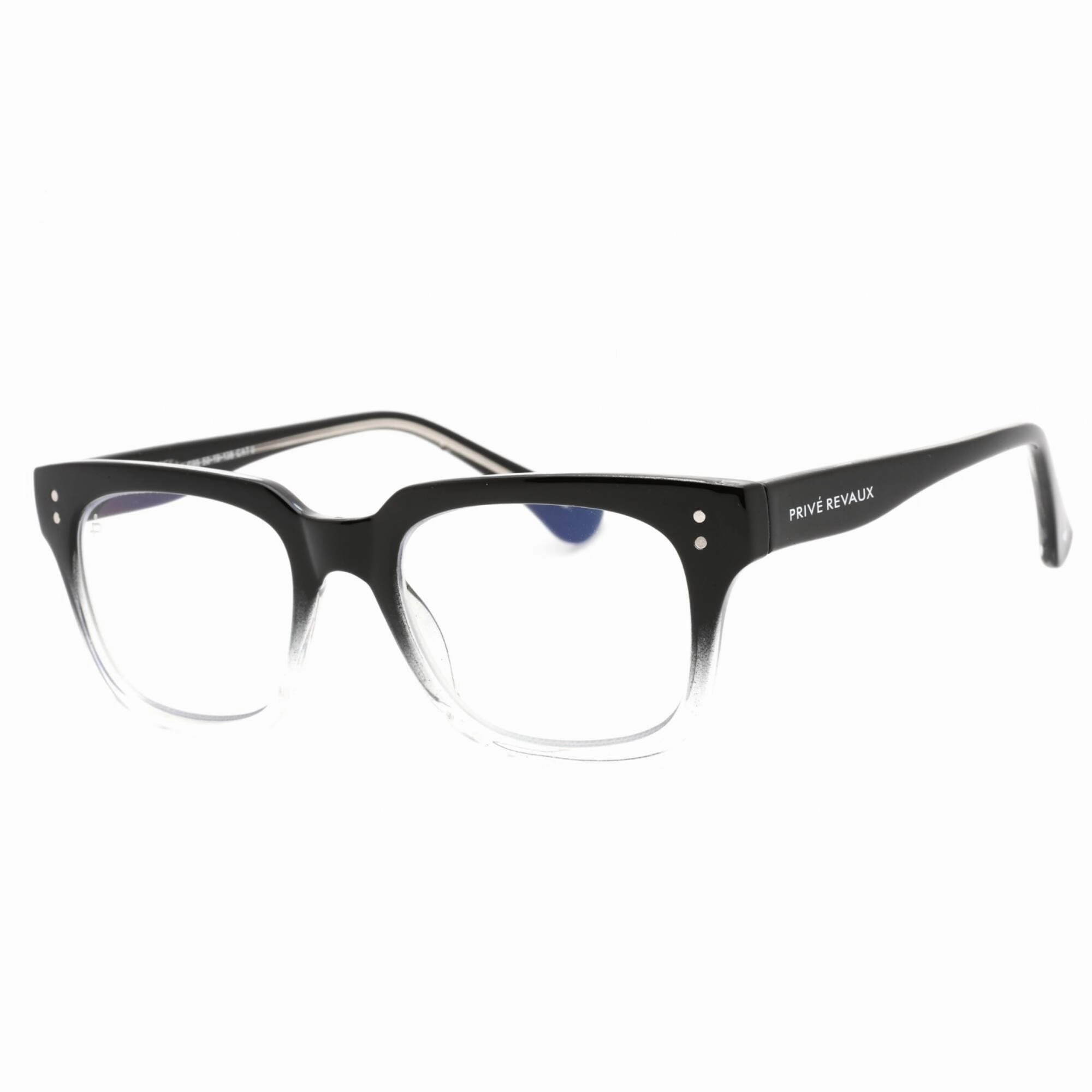 Prive Revaux Men's Eyeglasses - Plastic Rectangular Frame | Jack Caviar Black/Crystal