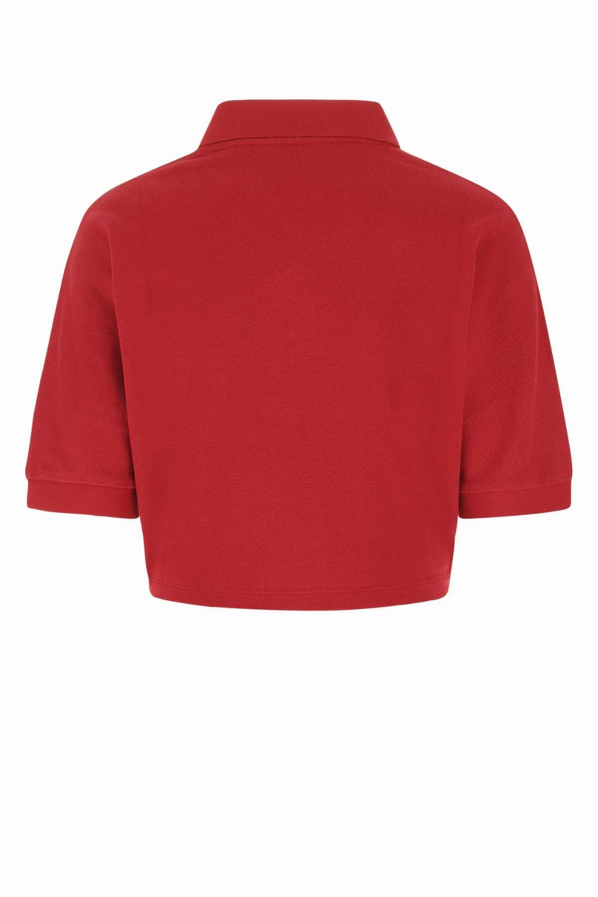 Saint Laurent Straight Hem Cropped Polo Top