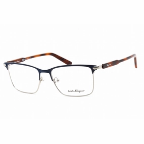 Salvatore Ferragamo Men's Eyeglasses - Shiny Light Ruthenium Metal Frame | SF2179 021