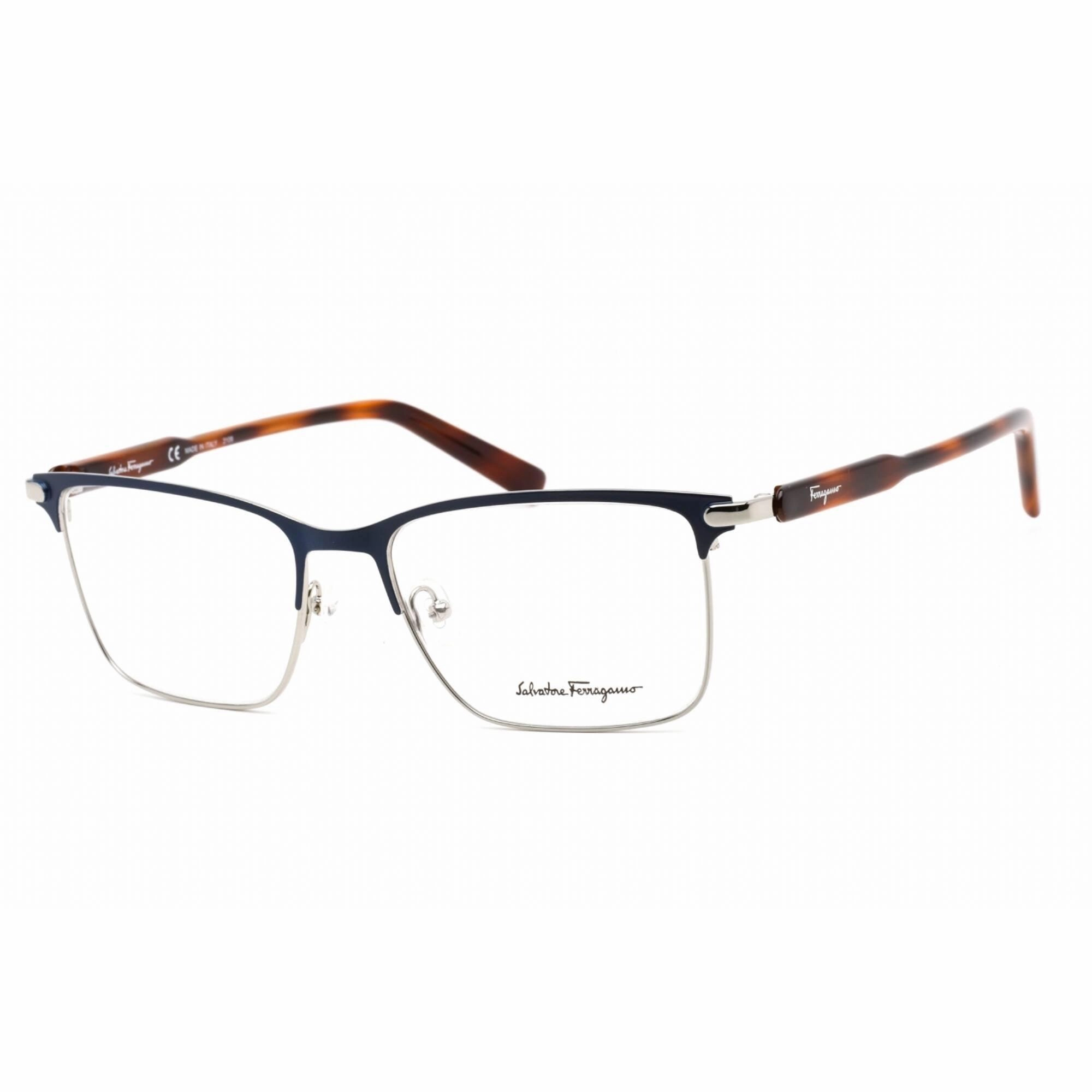 Salvatore Ferragamo Men's Eyeglasses - Shiny Light Ruthenium Metal Frame | SF2179 021