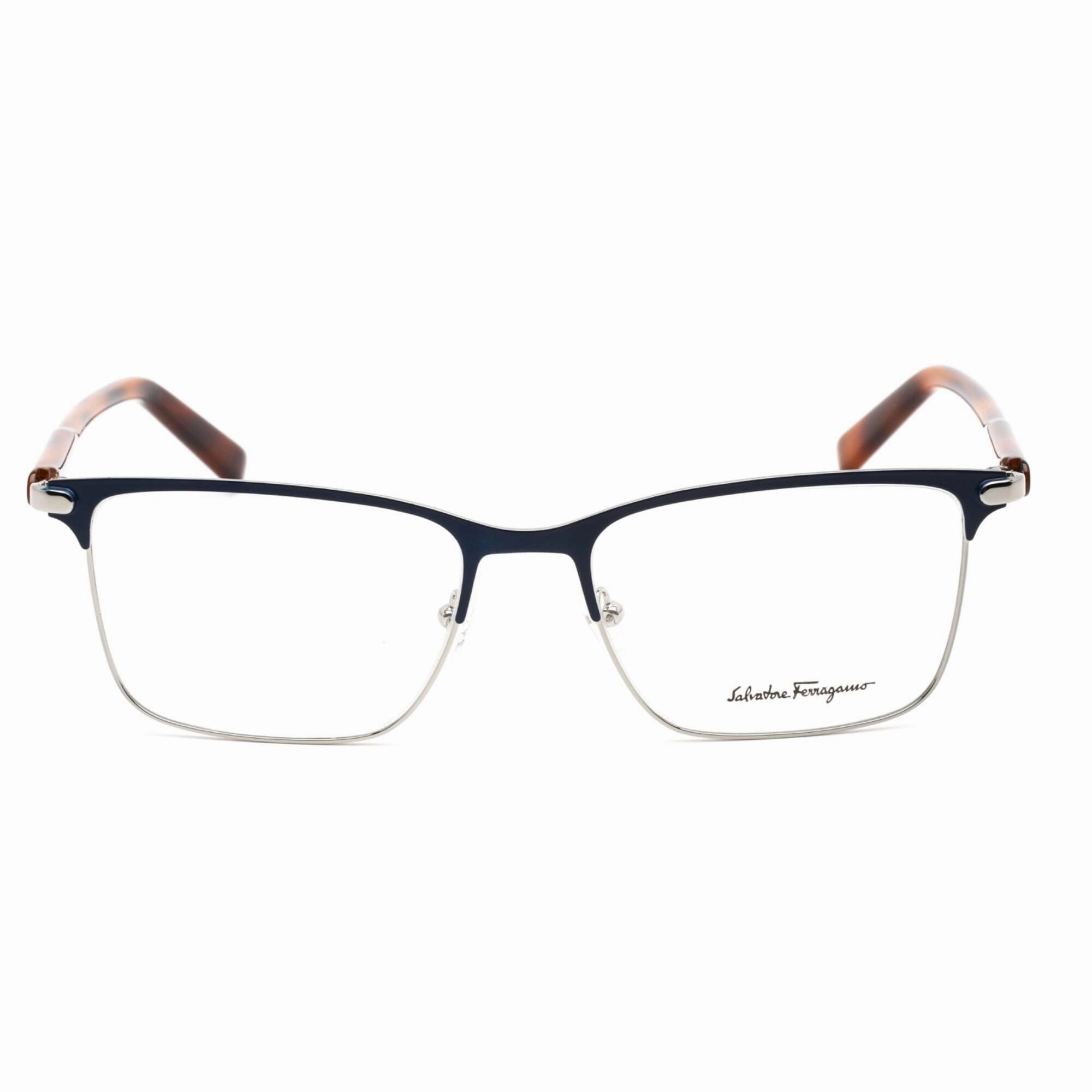 Salvatore Ferragamo Men's Eyeglasses - Shiny Light Ruthenium Metal Frame | SF2179 021