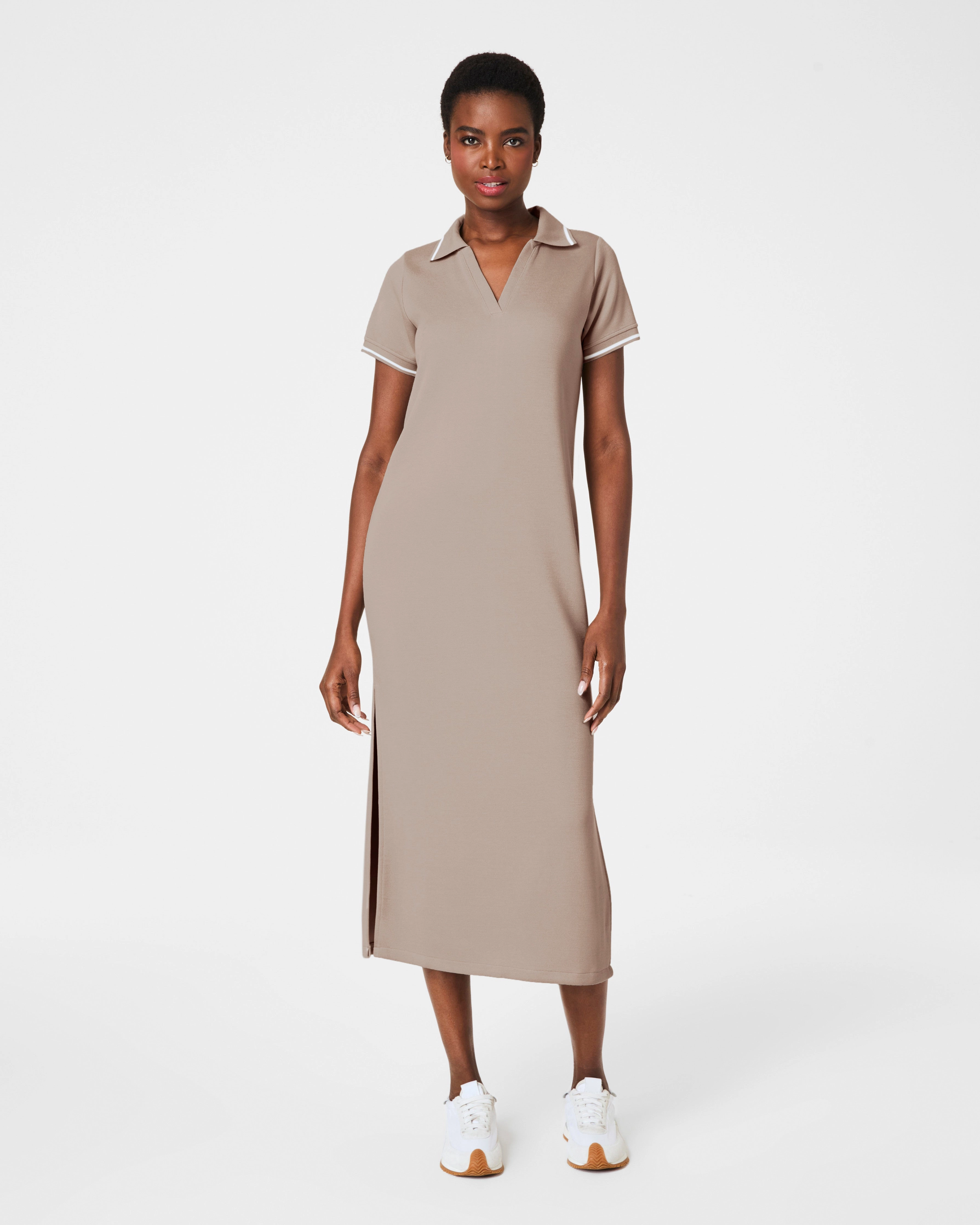 SPANX® AirEssentials Pique Polo Midi Dress