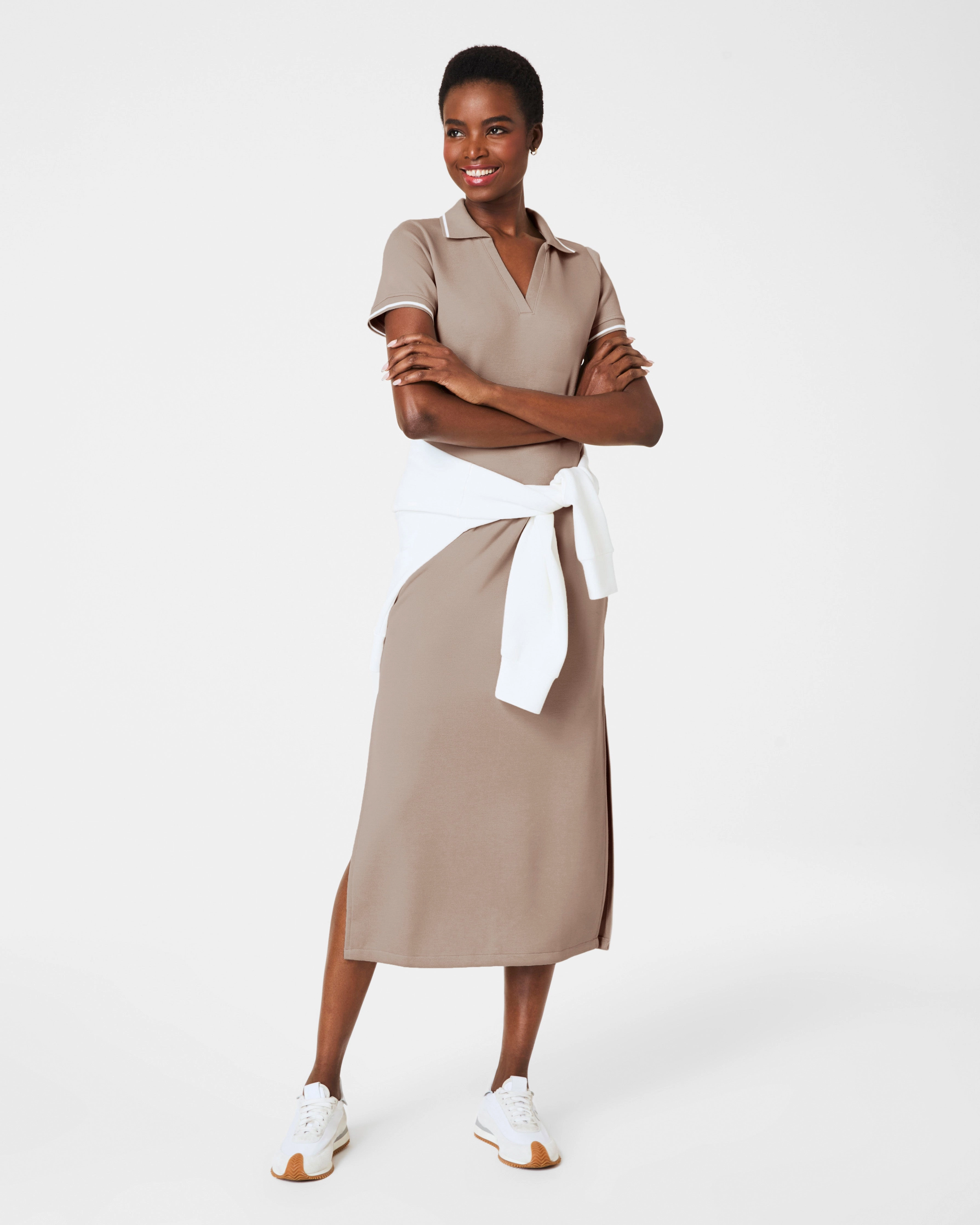 SPANX® AirEssentials Pique Polo Midi Dress