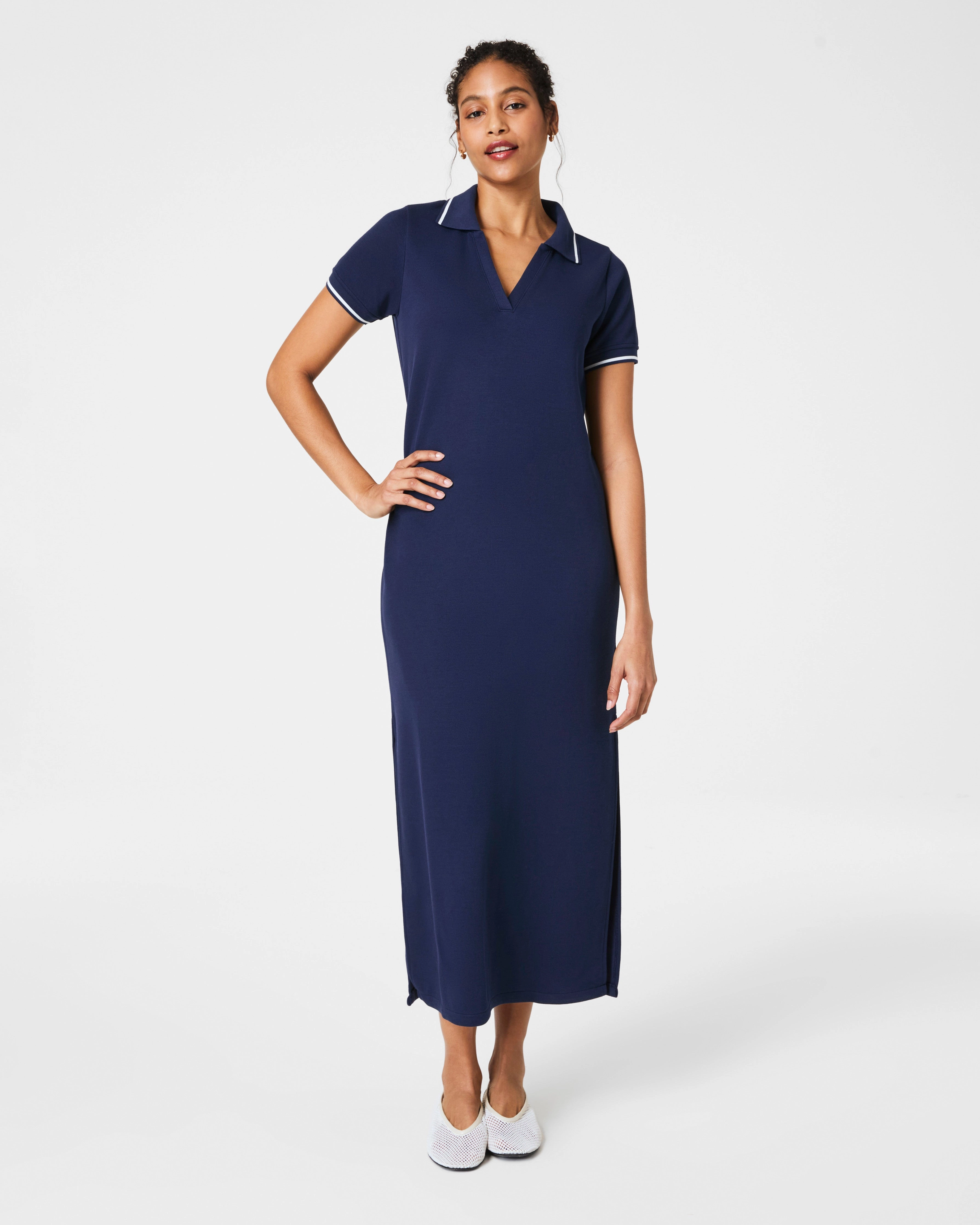 SPANX® AirEssentials Pique Polo Midi Dress