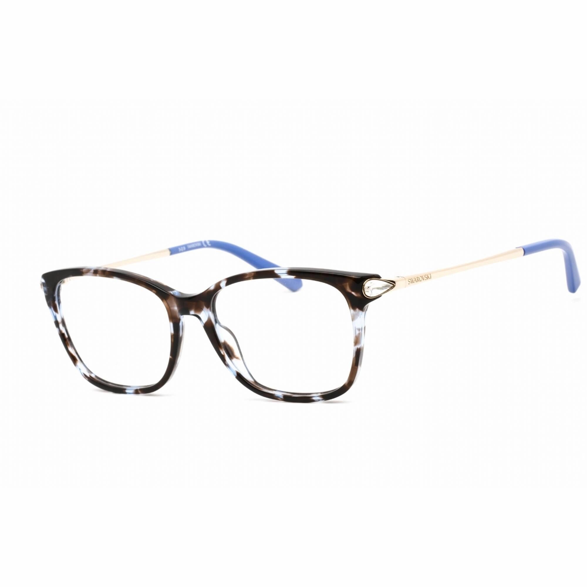Swarovski Men's Eyeglasses - Cat Eye Shape Colored Havana Plastic Frame | SK5350 55A