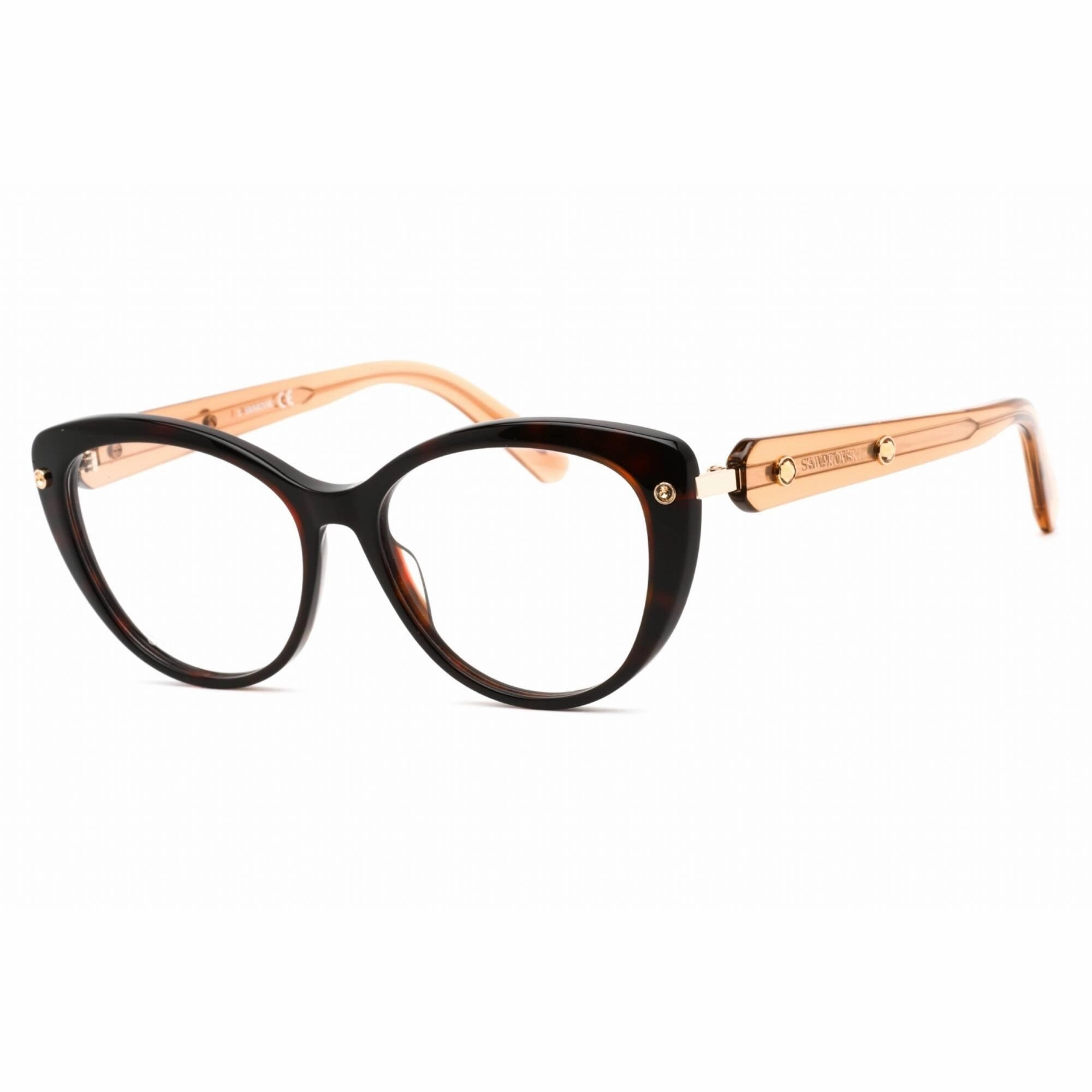 Swarovski Men's Eyeglasses - Full Rim Cat Eye Dark Havana Plastic Frame | SK5477 052