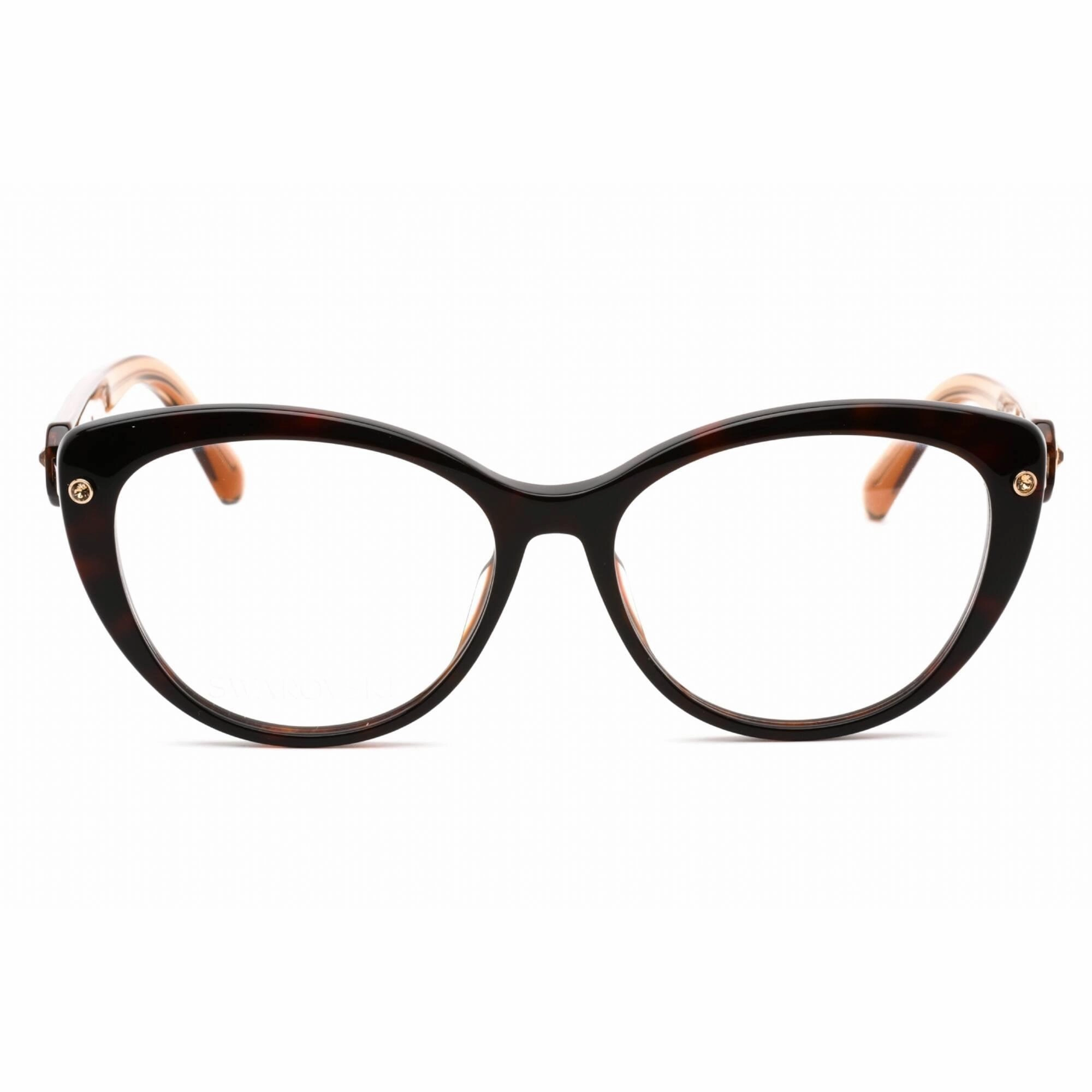Swarovski Men's Eyeglasses - Full Rim Cat Eye Dark Havana Plastic Frame | SK5477 052