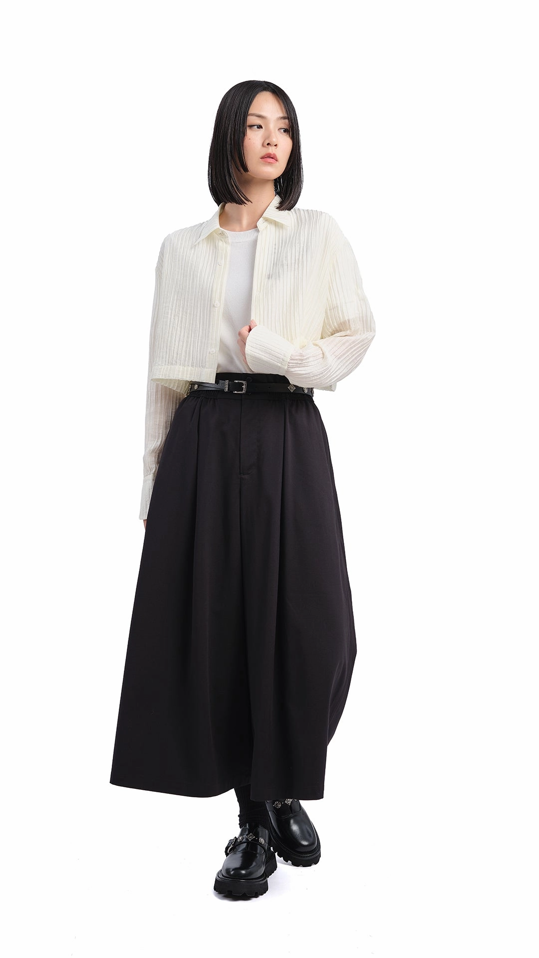 Textual Cropped Shirt