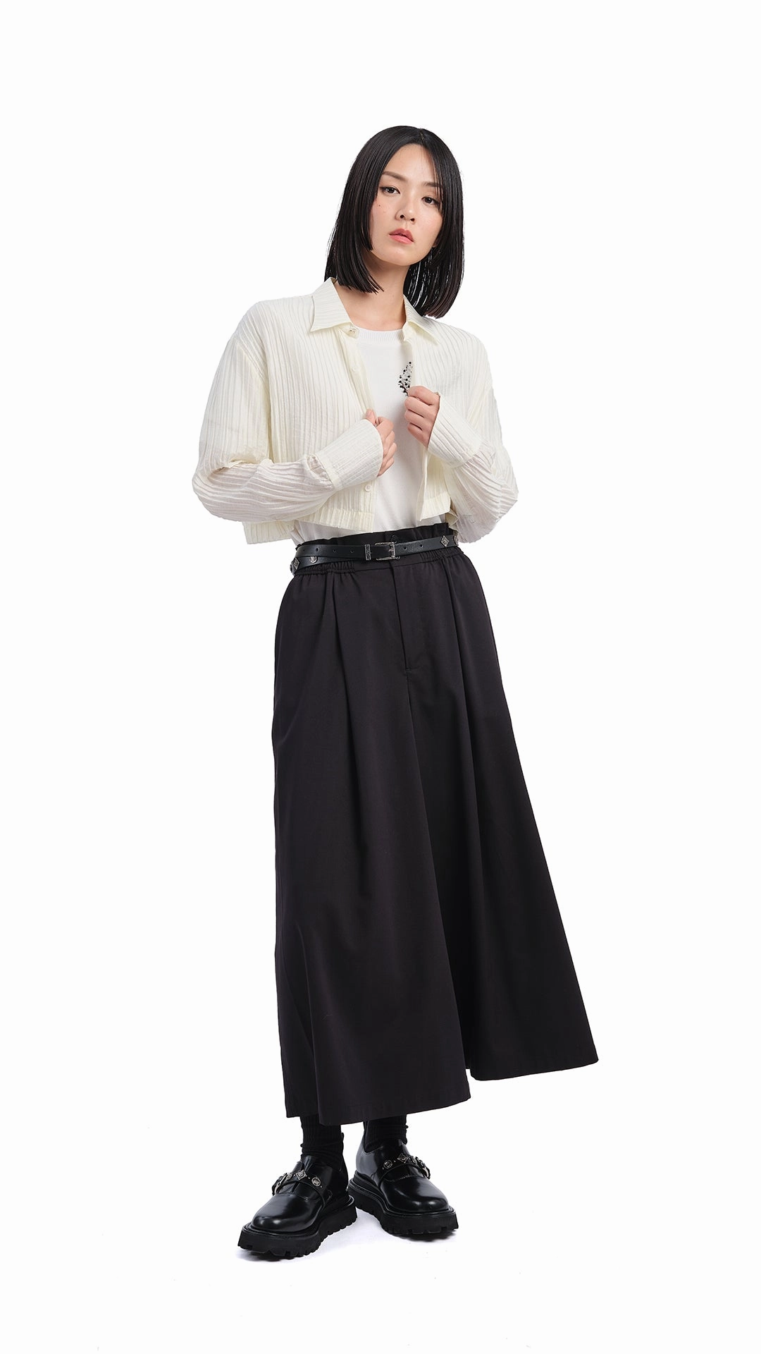 Textual Cropped Shirt